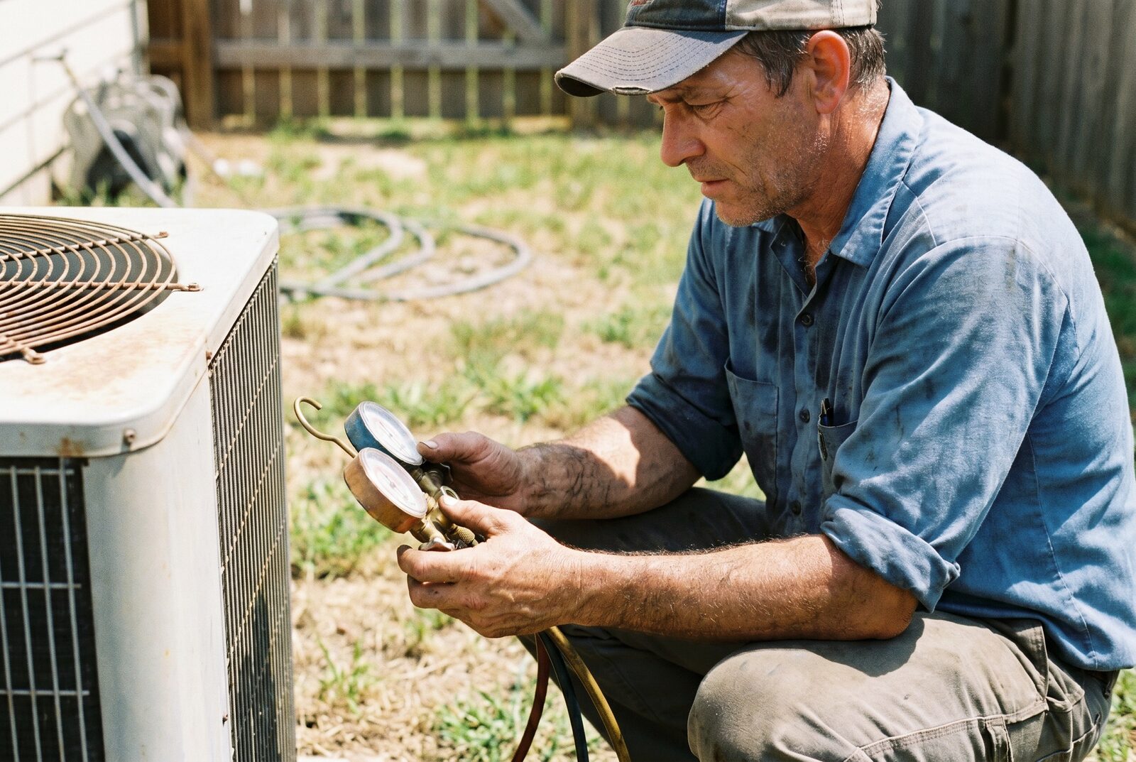 HVAC contractor at work