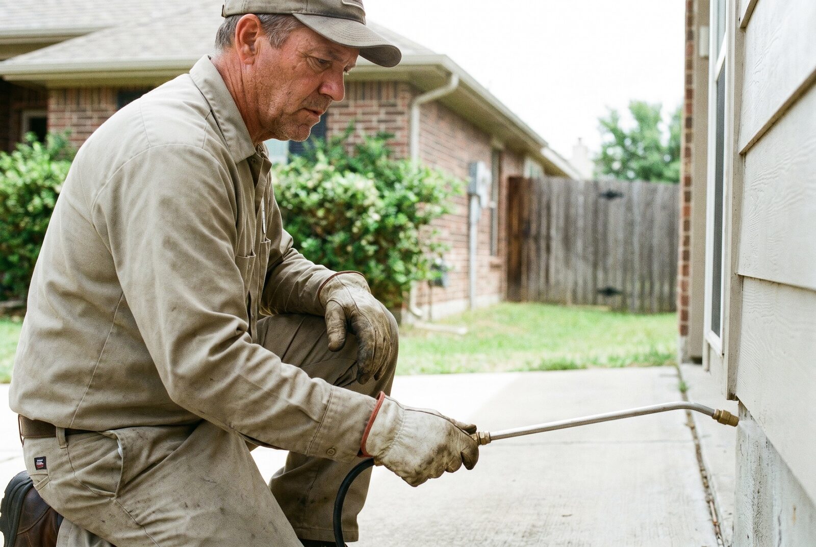 Plumbing contractor at work
